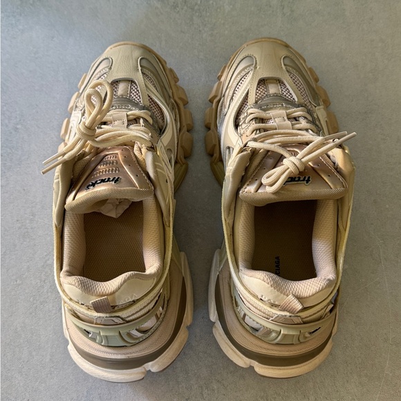 Balenciaga Track 2 Trainer Sneakers Beige Neutral Tones Fits US 8-9 - Picture 4 of 9